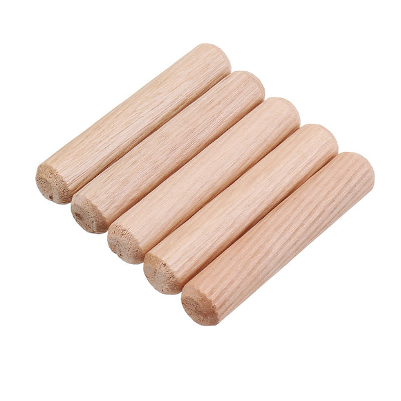 Drillpro 60pcs 10x60mm Round Wood Tenon Wooden Dowel for Woodworking Tool