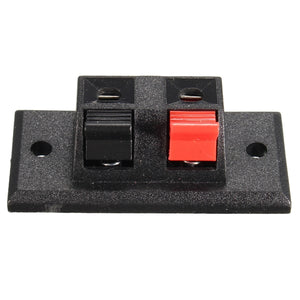 2 Way Speaker Terminal Strip Block Push Release Connector Plate LED Stereo