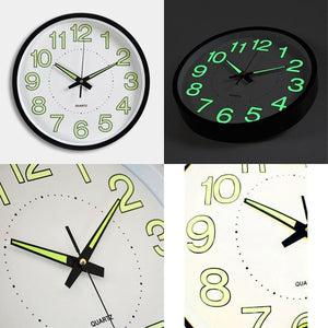 12 12 Inch Luminous Wall Clock Glow In The Dark Silent Quartz Indoor/Outdoor Green Noctilucent"