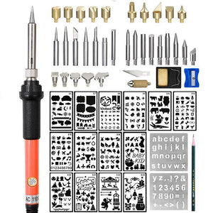 HANDSKIT 54Pcs 110V 220V 60W Adjustable Temperature Soldering Iron Kit Solder Welding Tools Desoldering Pump Heater