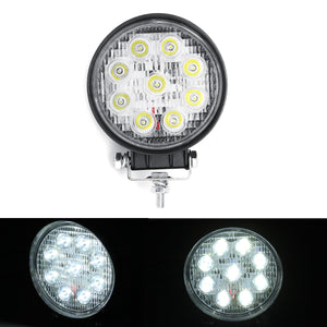 27W 9 LED Flood/Spot Beam Round Work Light Bar Ultra Thin Motorcycle Offroad Lamp Car Truck ATV