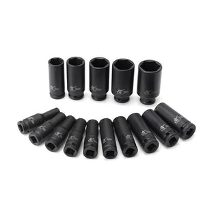 15pcs 1/2 Inch Drive Deep Impact Metric Socket Set 10-32mm Air Garage Socket Wrench Tool