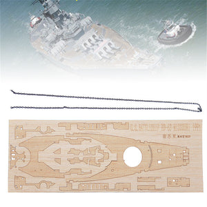 Wooden Deck With Anchor Chain For Tamiya 78029 1:350 USS Battleship BB-63 Model