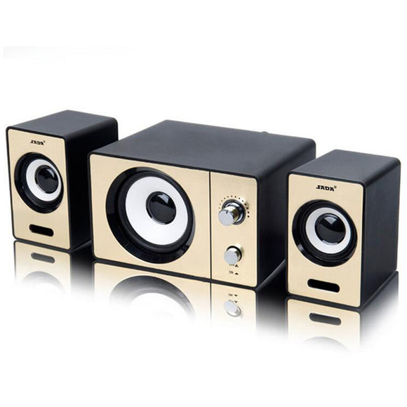 SADA D-200D Mini Portable Stereo Deep Bass USB 3.5mm Aux Speaker Desktop Loudspeaker