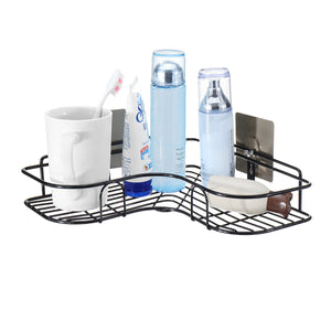 Shower Storage Drain Shelf Rack Wall Organizer Suction Basket Holder For Kitchen & Bathroom