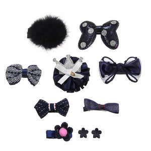 Cute Bowknot Flower Star Fuzz Ball Baby Hairpin Kid's Jewelry Set