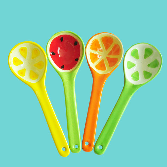 Lovely Fruit Watermelon Spoon Japanese Style Creative Ceramic Tableware Ice Cream Spoon