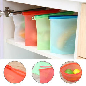 1000ml Silicone Storage Bag Food Grade Vacuum Ziplock Zipper Food Container Food Preservation