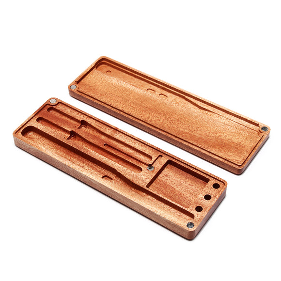 Logend Wood Case For TS100 Soldering Iron Pear Mahogany Solder Irons Wooden Box