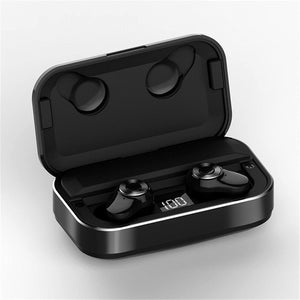 Wireless Stereo bluetooth 5.0 Earphone LED Display TWS Sport Headset With Metal 3000mAh Charging Box