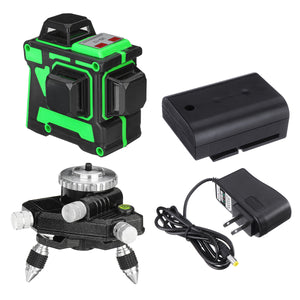 12 Lines Cross Green Light 3D Laser 360 Level Self-Leveling Rotary Measure Tool Indoor and Outdoor General Use