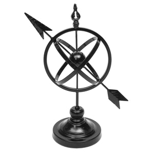 Wrought Iron Rustic Arrow Armillary Sundial Sphere Sculpture Globe Garden Home Decor