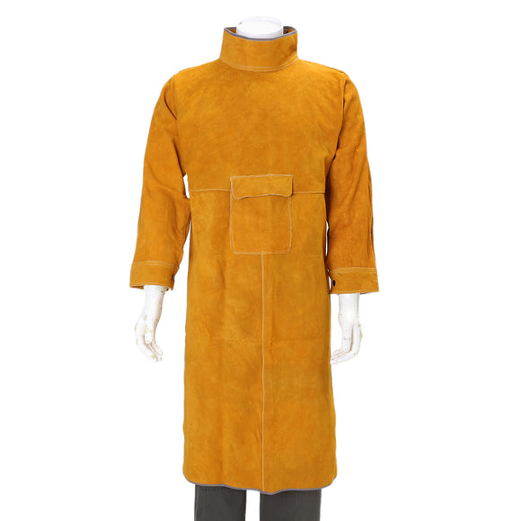 Durable Leather Welding Clothes Long Coat Apron Protective Clothing Apparel