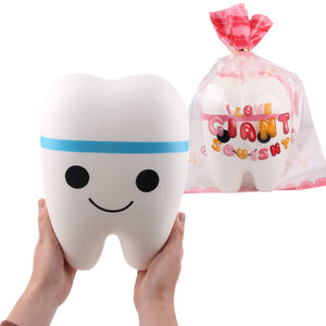 Sanqi Elan Humongous Squishy Jumbo Tooth Pink Blue 25*20cm Slow Rising Rebound Toys Gift Collection