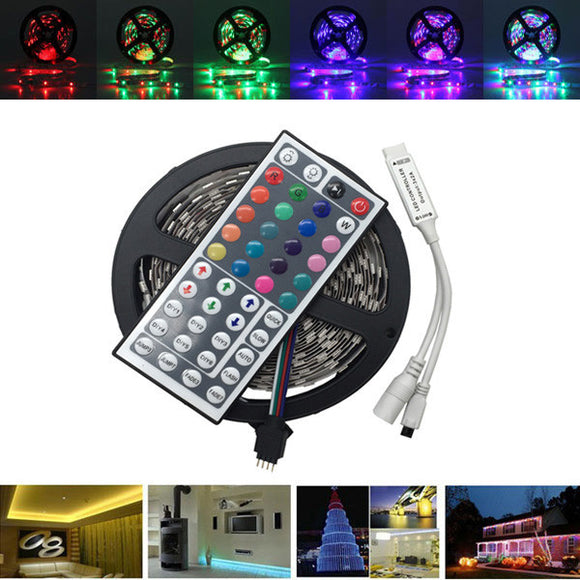 5M SMD3528 Non-waterproof RGB 300 LED Strip Light Flexible String Lamp + 44 Keys Controller DC12V