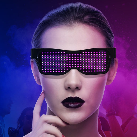 LED Light-emitting Glasses Multilingual Bluetooth Mobile Phone Control Editing Animation Custom Patterns Magic Glasses Bluetooth Glasses