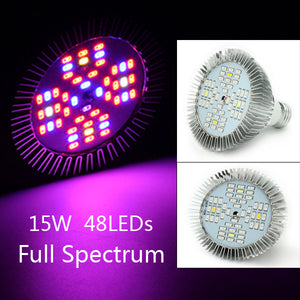 15W Full Spectrum E27 SMD5730 LED Grow Bulb Lamp Greenhouse Hydroponics Plant Seedling Light