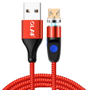 OLAF 3A Micro LED Magnetic Fast Charging Data Cable For Oneplus 7 HUAWEI P30 XIAOMI MI9 S10 S10+