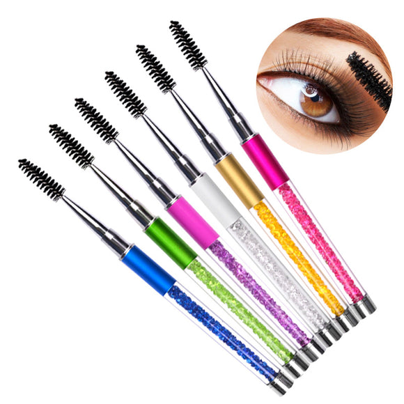 Eyelashes Makeup Brush Curler Crystal Decoration Eye Lashes Mascara Applier Eyebrow Brushes