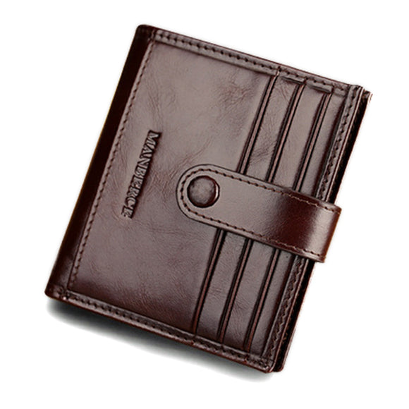 Genuine Leather Portable 15 Card Slots Card Holder Vintage Wallet For Men