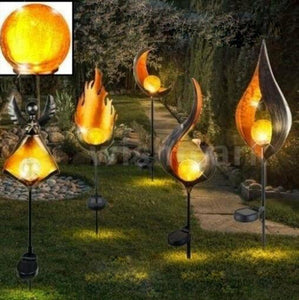 Solar Power LED Landscape Light Path Torch Flame Lighting Garden Yard Pool Path Lamp