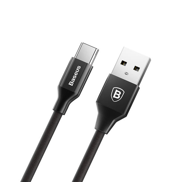 Baseus 3A Type C Nylon Fast Data Charging Cable for Samsung Note 8 S8 Oneplus 3 2