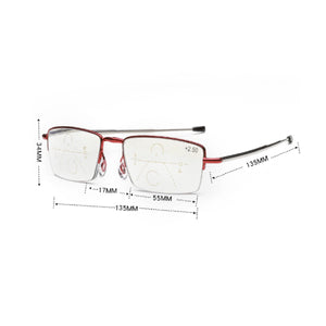 Progressive Multi-focus And High-grade Metal Presbyopic Glasses For Near And Far Applications Anti-blue Intelligent Zoom Antenna Folding Reading Glasses