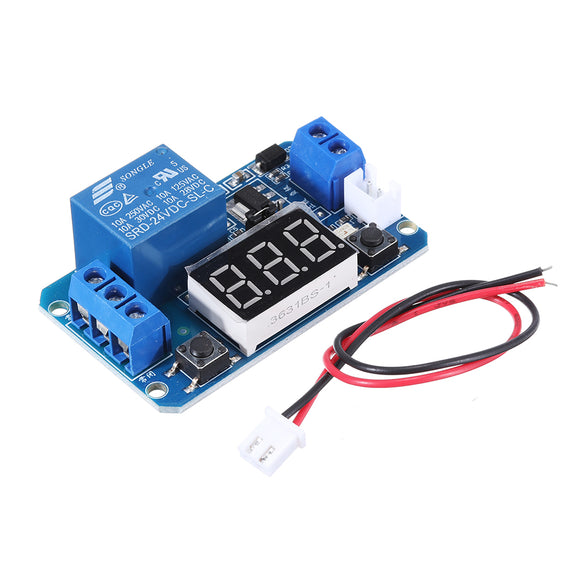 24V Trigger Time Delay Relay Module with LED Digital Display  0-999s 0-999min 0-999H Work-delay/Delay-work