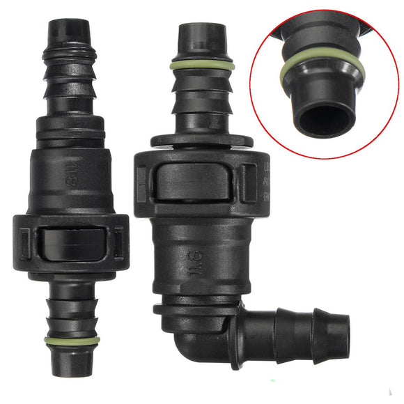 11.8mm SAE 3/8 Inch 10mm Nylon Fuel Hose Joiner Quick Release Disconnect Hub Hose Connector