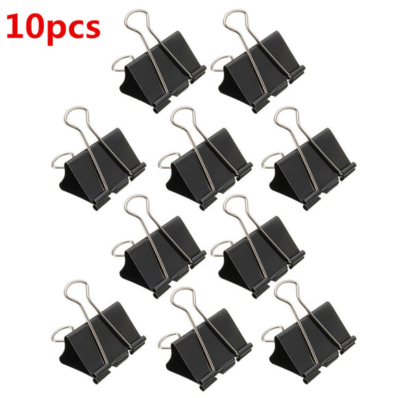 10Pcs Black Foldback Clips  Grip Clamps Filing Letter Elliot Folder 51mm