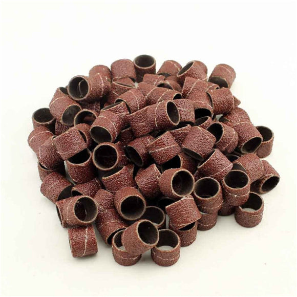 100Pcs Grit 60 Sanding Drums 12mm Sanding Sleeves for Rotary Tool