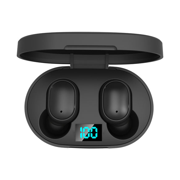 E6S TWS bluetooth 5.0 Headset Digital Display Earphone Wireless Stereo In-ear Headphones with Charging Box for Huawei