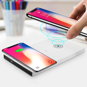 5W QI Wireless Charging Pad Dual Use Desktop Charger for iPhone X 8 Plus