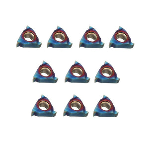 Drillpro 10pcs HRC45 Blue Nano 11IR A60 Carbide Insert Internal Threading Insert for Turning Tool