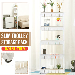 3/4/5-Tier Slim Slide Out Trolley Storage Holder Rack Organiser Kitchen Bathroom