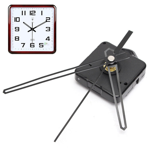 Replacement Quartz Clock Movement Mechanism Motor & Black Hands & Fittings Kit