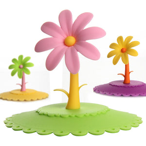 Colorful Flower Silicone Dustproof Cup Lid Leakproof Cup Cover