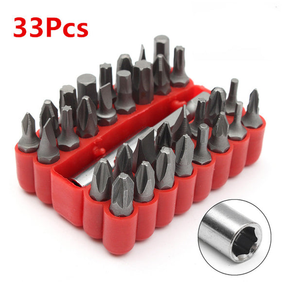 33Pcs Security Tamper Proof Torx Screwdriver Bit Set Spanner Star Hex Drill Holder