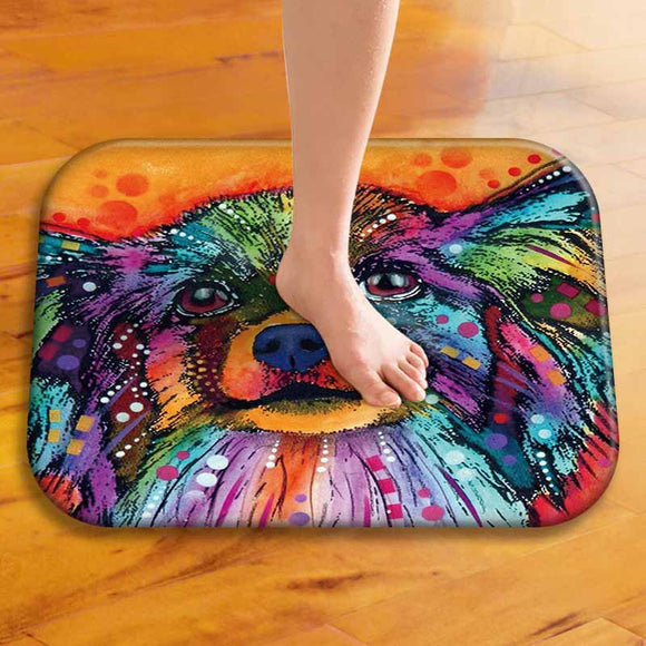 KCASA KC-M1 40x60cm Animal Dog Painting Mat Coral Fleece Rug Absorbent Bathroom Anti Slip Carpet