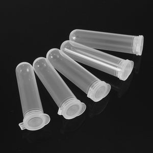 100Pcs 7ml Centrifuge Test Tube Vial Container Clear Plastic  with Snap Cap