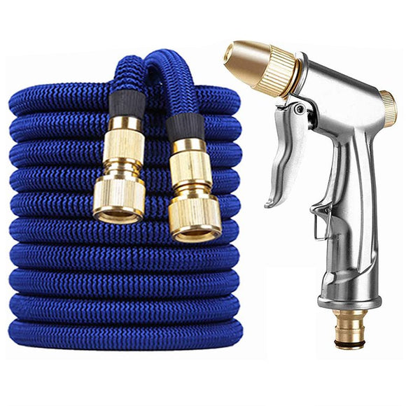 Expandable Garden Hose Pipe Reel Reinforced with Solid Brass Nozzle