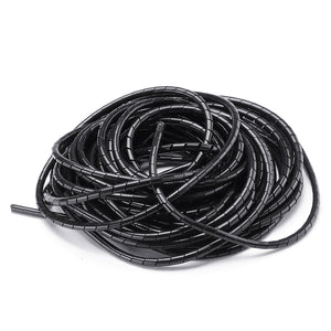 Balck 6mm 13.5M Length PE YL692 Flexible Spiral Wrapping Wire Hiding Cable Sleeves for 3D Printer