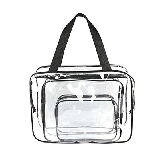 Honana HN-TB9 3pcs Clear Travel Toiletry Bags PVC Waterproof Organizer Cosmetic Storage Bags