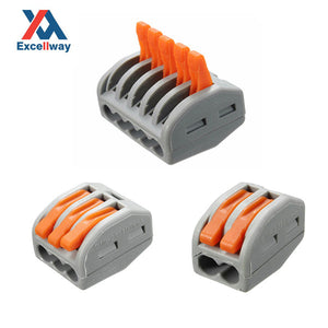 Excellway ET25 2/3/5 Pins 32A Spring Terminal Block Electric Cable Wire Connector