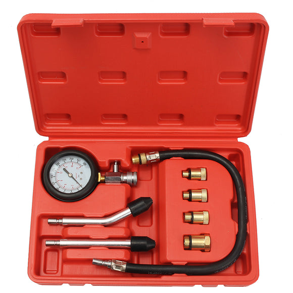 Pro Petrol Gas Engine Cylinder Compression Tester Oil Pressure Gauge Kit Motor Auto