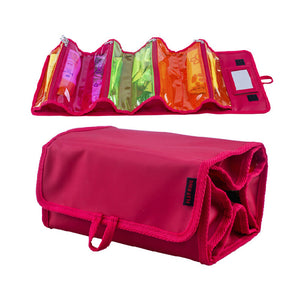 IPRee Nylon Outdoor Travel Foldable Cosmetic Bag Large Capacity Hanging Shower Makeup Bag