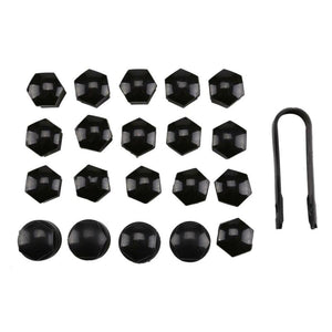 20PCS 17mm Universal Wheel Bolt Nut Bolt Head Black Covers