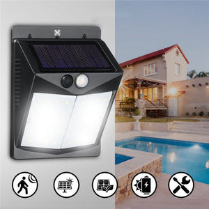 Solar 40 LED Wall Light PIR Motion Waterproof Outdoor Wide Angle Security Lamp