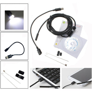 6 LED 7mm Lens IP67 USB Android Endoscope Borescope Waterproof Tube Snake Camera for Android