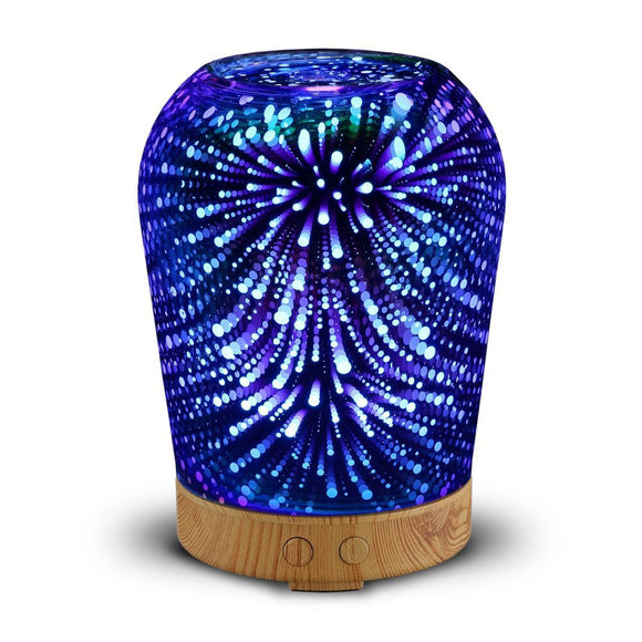 Loskii LH-963  3D LED Lights Oil Diffuser Ultrasonic Cool Mist Aromatherapy Humidifier 16 Color